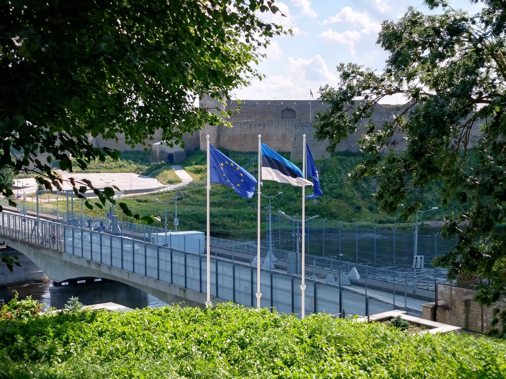 Estonia, EU and NATO flags