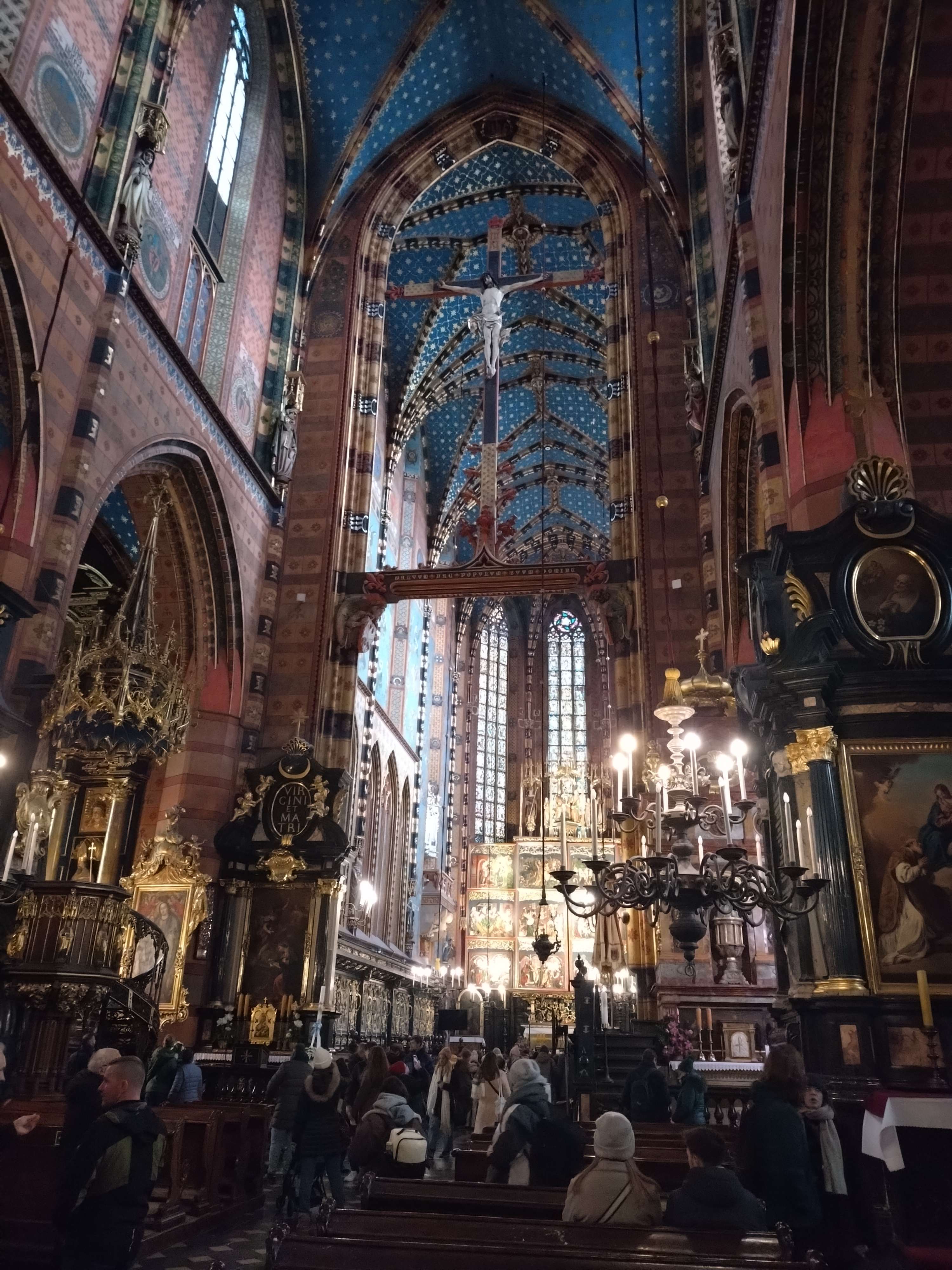 Inside St Mary's Basilica, Krakow
